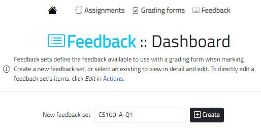 Create new feedback set