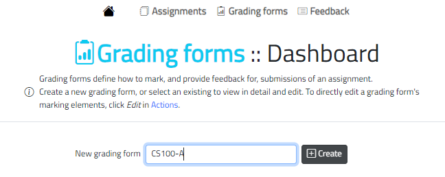 Create new grading form